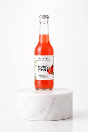 T’COCKTAILS Mojito Fraise bouteille, cocktail sans alcool premium